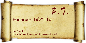 Puchner Tália névjegykártya